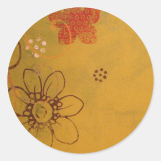 Sticker Rond Fleurs antiques