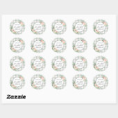 Sticker Rond Fleurs aquarelle | Douce Mariée Plaid Pastel (Feuille)