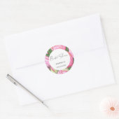 Sticker Rond Fleurs aquarelle - douche de mariage (Enveloppe)