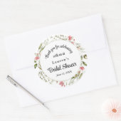 Sticker Rond Fleurs Aquarelle Fines Cadeaux de Mariage Floraux (Enveloppe)