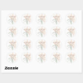 Sticker Rond Fleurs Aquarelle Rustique  (Feuille)