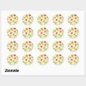 Sticker Rond Fleurs aquarelles (Feuille)