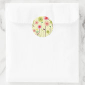 Sticker Rond Fleurs aquarelles (Sac)