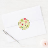 Sticker Rond Fleurs aquarelles (Enveloppe)