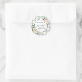 Sticker Rond Fleurs aquarelles | Baby shower mariage plaid past (Sac)