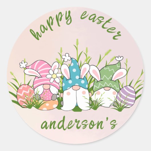 Sticker Rond Fleurs aquarelles élégantes - Joyeuses Pâques  (Devant)