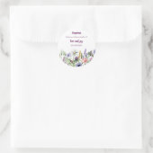Sticker rond Fleurs aquarelles Fleurs de Bonheur (Sac)