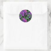 Sticker Rond Fleurs aquarelles magenta violet élégant (Sac)