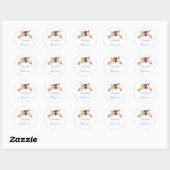 Sticker Rond Fleurs aquarelles Mauve et Mariage or (Feuille)