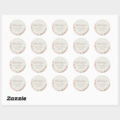 Sticker Rond Fleurs aquarelles roses mariage classique rond Sti (Feuille)