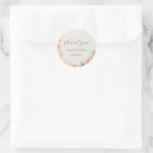 Sticker Rond Fleurs aquarelles roses mariage classique rond Sti (Sac)