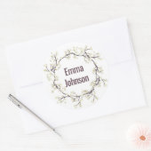 Sticker Rond Fleurs blanches (Enveloppe)