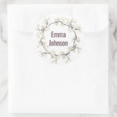 Sticker Rond Fleurs blanches (Sac)