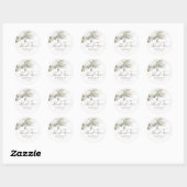 Sticker Rond Fleurs Blanches de Pampa Remerciement (Feuille)