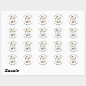 Sticker Rond Fleurs blanches d'hiver Adresse de retour (Feuille)