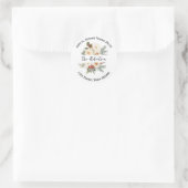 Sticker Rond Fleurs blanches d'hiver Adresse de retour (Sac)