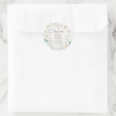 Sticker Rond Fleurs Blanches d'Hiver Amour de Neige (Sac)