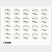Sticker Rond Fleurs blanches et bleues Quinceanera Party Favori (Feuille)