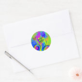 STICKER ROND FLEURS BLANCHES ET BOUTEILLE D'OR (Enveloppe)