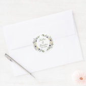 Sticker Rond Fleurs blanches et bracelets chic Wreath (Enveloppe)