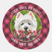Sticker Rond Fleurs blanches et roses (Devant)