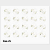 Sticker Rond Fleurs blanches luxueuses (Feuille)