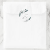 Sticker Rond Fleurs blanches naturelles Mariage élégant (Sac)