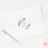 Sticker Rond Fleurs blanches naturelles Mariage élégant (Enveloppe)