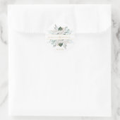 Sticker Rond Fleurs blanches simples et élégantes mariage (Sac)