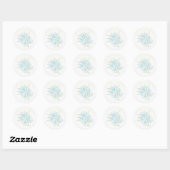 Sticker Rond Fleurs bleu clair (Feuille)