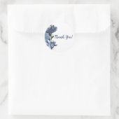 Sticker Rond Fleurs bleues modernes Mariage d'aquarelle fleurie (Sac)