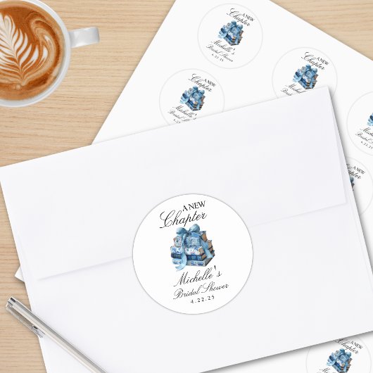 Sticker Rond Fleurs bleues Un nouveau chapitre Enterrement de v