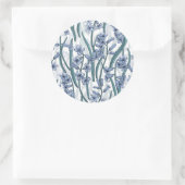 Sticker Rond Fleurs Blue Hyacinth sur blanc (Sac)