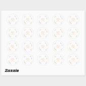 Sticker Rond fleurs bohèmes botaniques Script baby shower (Feuille)