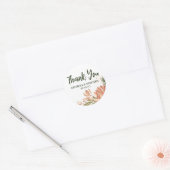 Sticker Rond Fleurs Boho Élégantes, Merci (Enveloppe)