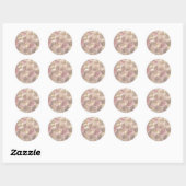 Sticker Rond Fleurs Bouquet Mariage Invitations Enveloppe Phoqu (Feuille)