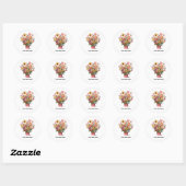 Sticker Rond Fleurs, bouquet, pot de fleurs (Feuille)