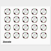 Sticker Rond Fleurs bourguignonnes et Mariage de verdure des eu (Feuille)