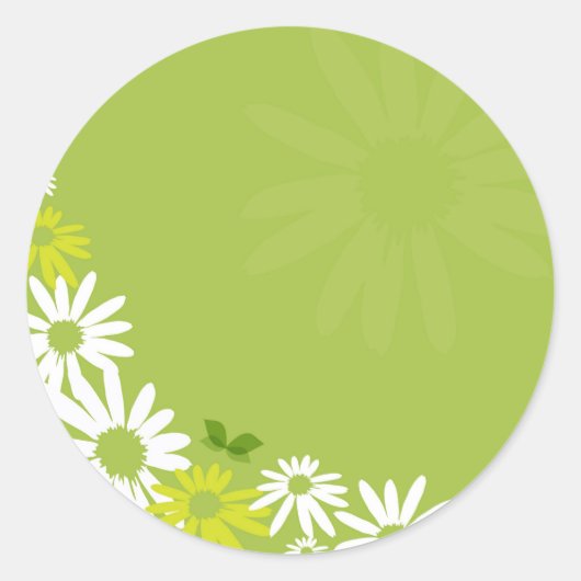 Sticker Rond Fleurs Chamomiles (Devant)