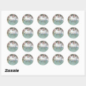 Sticker Rond Fleurs Chic Océan  (Feuille)