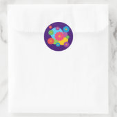 Sticker Rond Fleurs colorées (Sac)