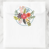 Sticker Rond Fleurs colorées stylisées (Sac)