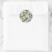 Sticker Rond Fleurs cosmos blanches (Sac)
