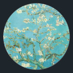 Sticker Rond Fleurs d'amandes | Vincent van Gogh<br><div class="desc">Almond Blossoms (1890) de l'artiste néerlandais Vincent van Gogh (1853-1890). Le tableau de Van Gogh's Almond Blossoms présente des fleurs blanches délicates dressées contre un ciel turquoise vibrant, symbolisant une nouvelle vie et un renouveau. Inspiré de l'art japonais, les branches élégantes et les lignes fluides créent un sentiment de sérénité...</div>