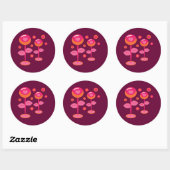 Sticker Rond Fleurs d'amour (Feuille)
