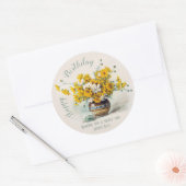 Sticker Rond Fleurs d'anniversaire Sweet & Sunny De Longpre CC1 (Enveloppe)