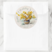 Sticker Rond Fleurs d'anniversaire Sweet & Sunny De Longpre CC1 (Sac)