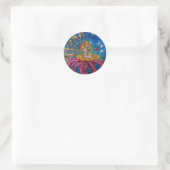 Sticker Rond FLEURS DANS L'Imaginaire Bleu NUIT (Sac)