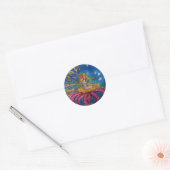 Sticker Rond FLEURS DANS L'Imaginaire Bleu NUIT (Enveloppe)