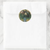 Sticker Rond Fleurs dans un Vase Bleu par Paul Cezanne Art Vint (Sac)